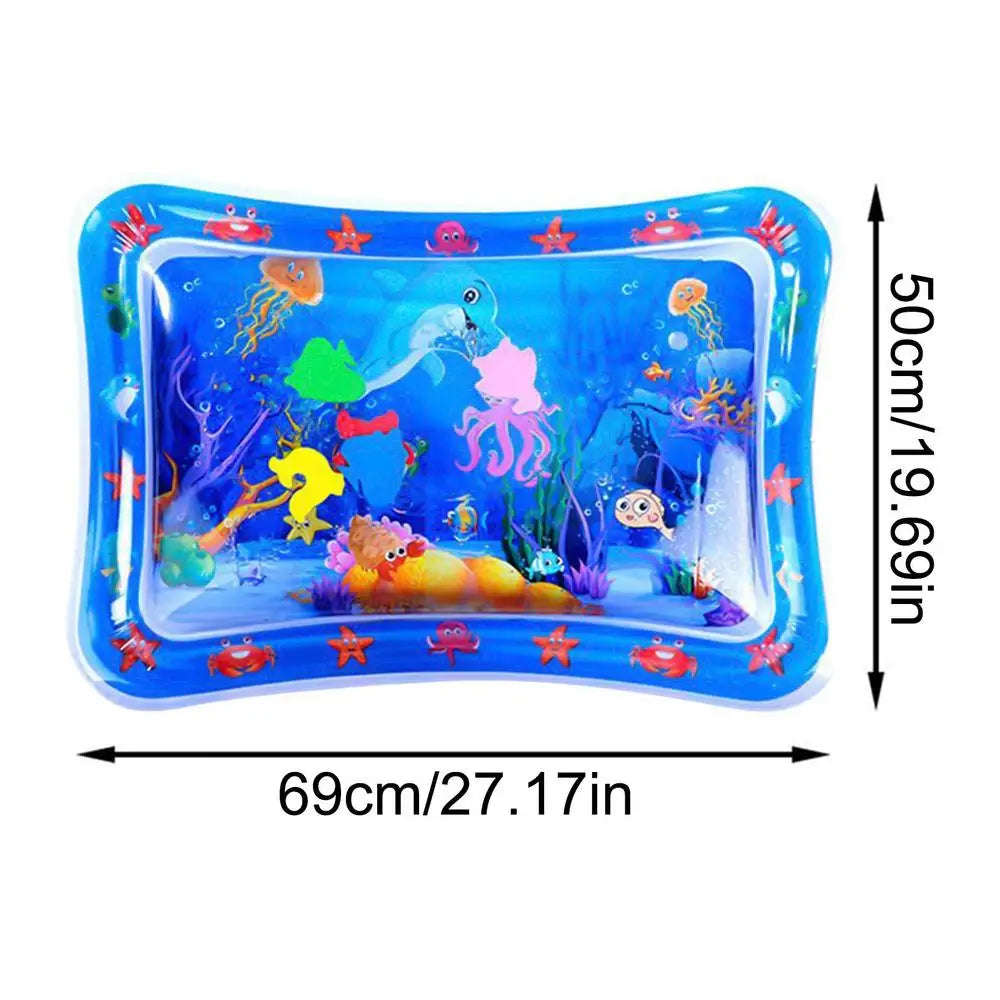 Water Sensor Play Mat Cat Pat Water Mat Thickened Interactive Cat Toys with Marine Design for Small Animals Cool Comfortable