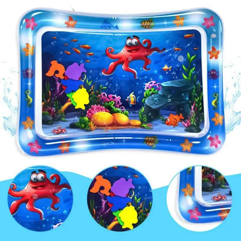 Water Sensor Play Mat Cat Pat Water Mat Thickened Interactive Cat Toys with Marine Design for Small Animals Cool Comfortable
