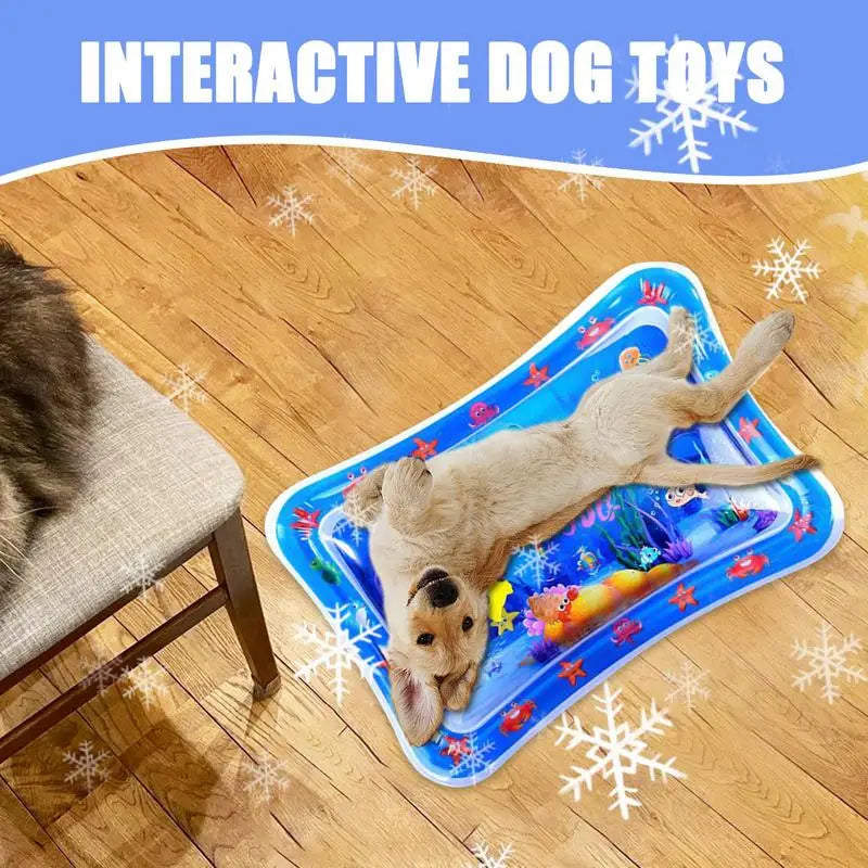 Water Sensor Play Mat Cat Pat Water Mat Thickened Interactive Cat Toys with Marine Design for Small Animals Cool Comfortable