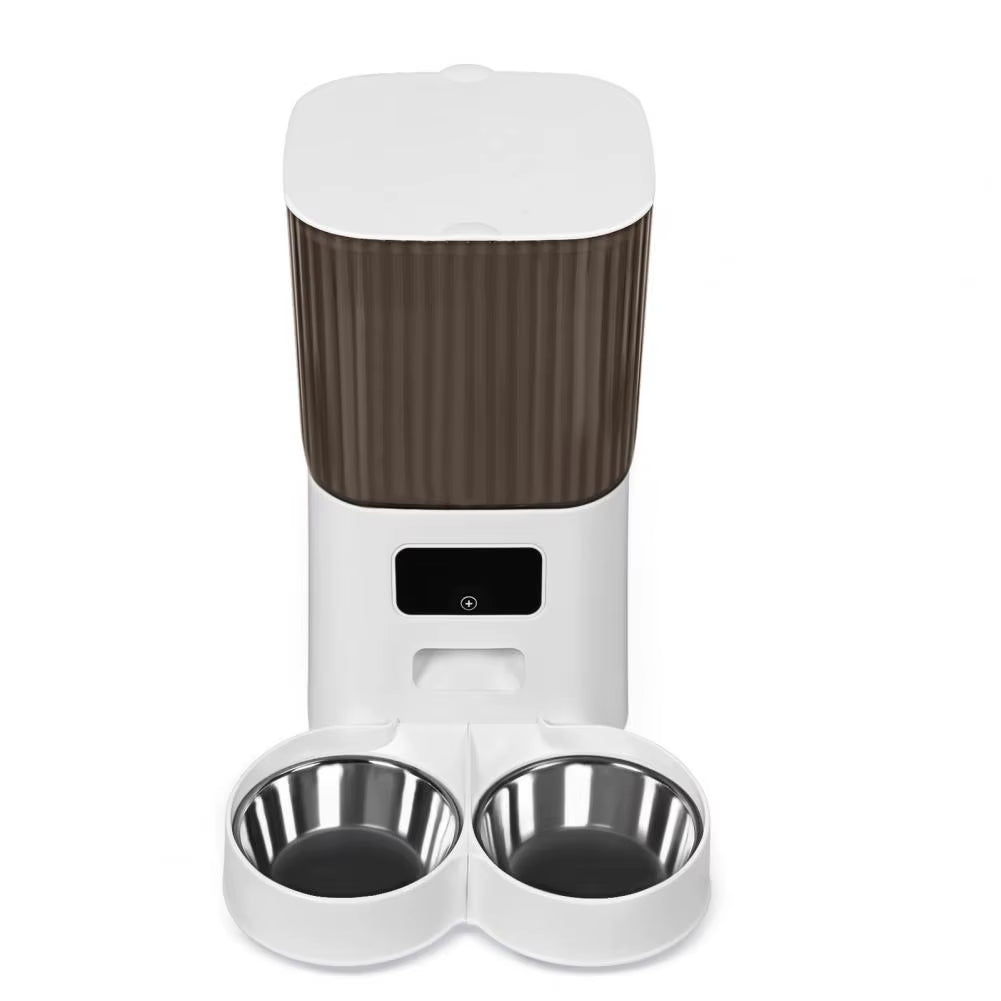 Smart Pet Feeder with Dual Bowls Wifi APP Remote Control 5L Transparent Storage Bucket Automatic Food Dispenser