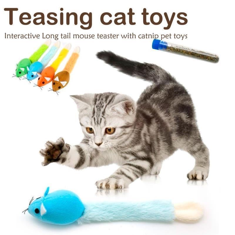 Long Tail Mouse Cat Teaster Toys Funny Pet Toys Cat Toys Mouse Trainning