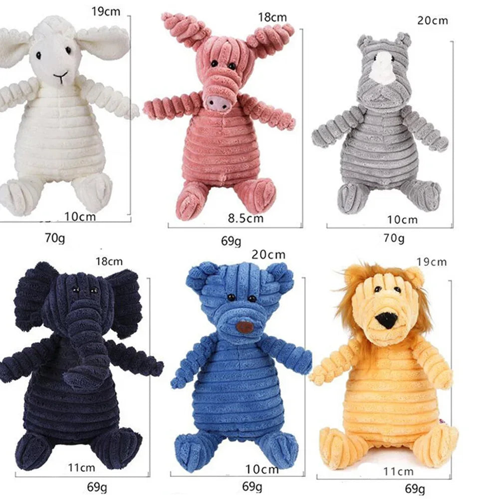 Animal Plush Dog Toy - Soft, Squeaky & Bite-Resistant