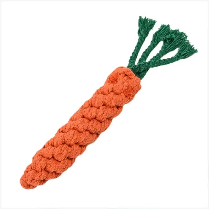 Braided Carrot Animal Chew Toy - Tough, Bite-Resistant & Fun