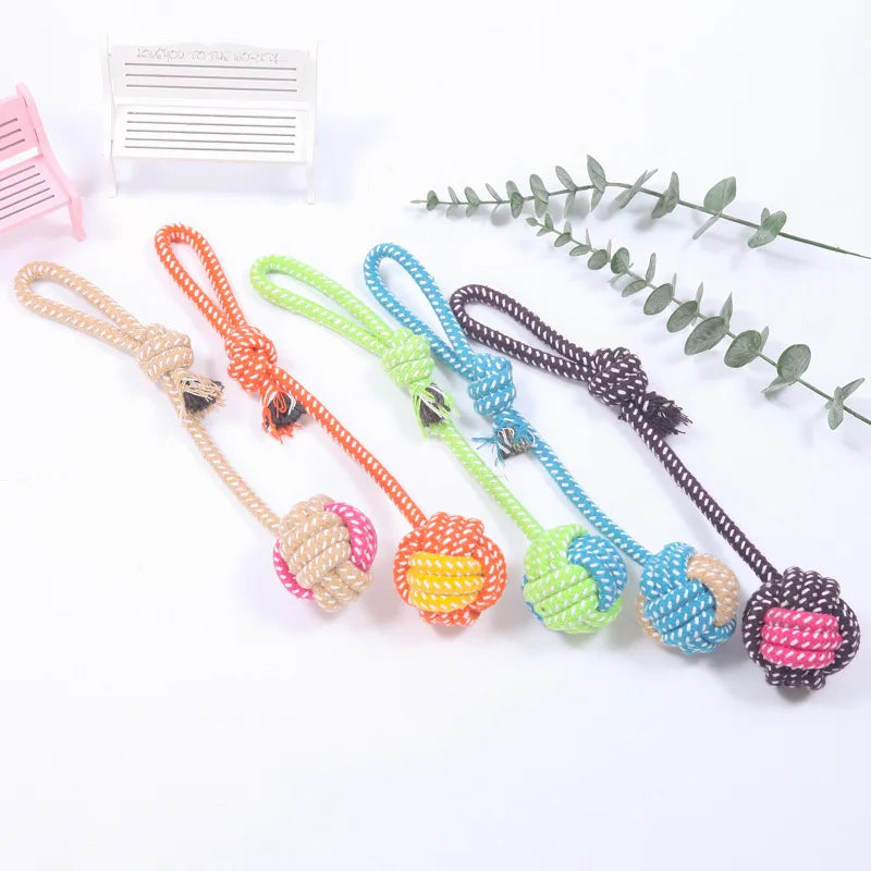 Mini Rope Ball Toy - Chew, Clean & Tug for All Dogs