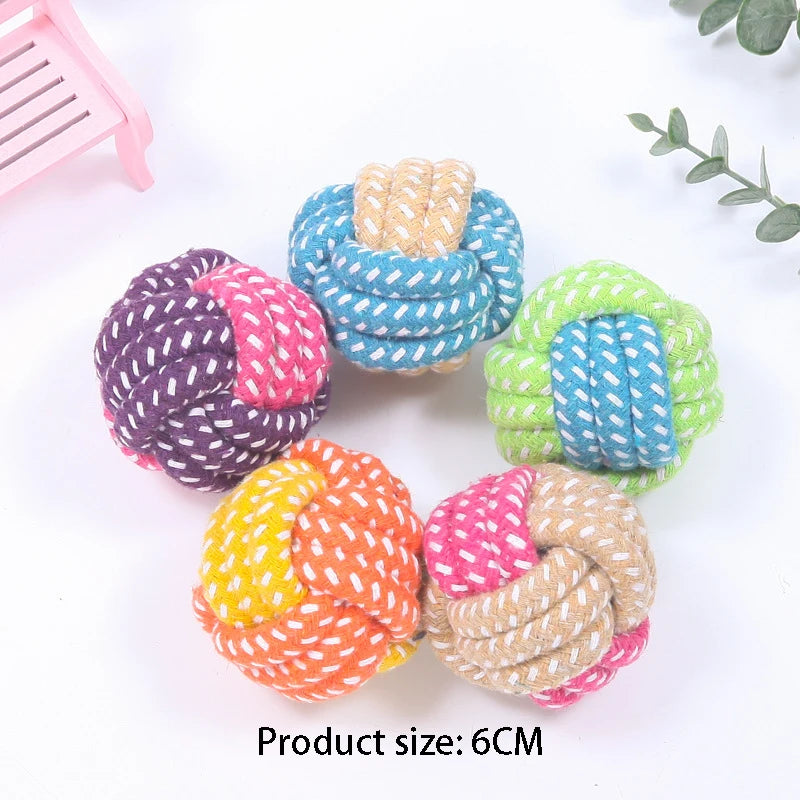 Mini Rope Ball Toy - Chew, Clean & Tug for All Dogs