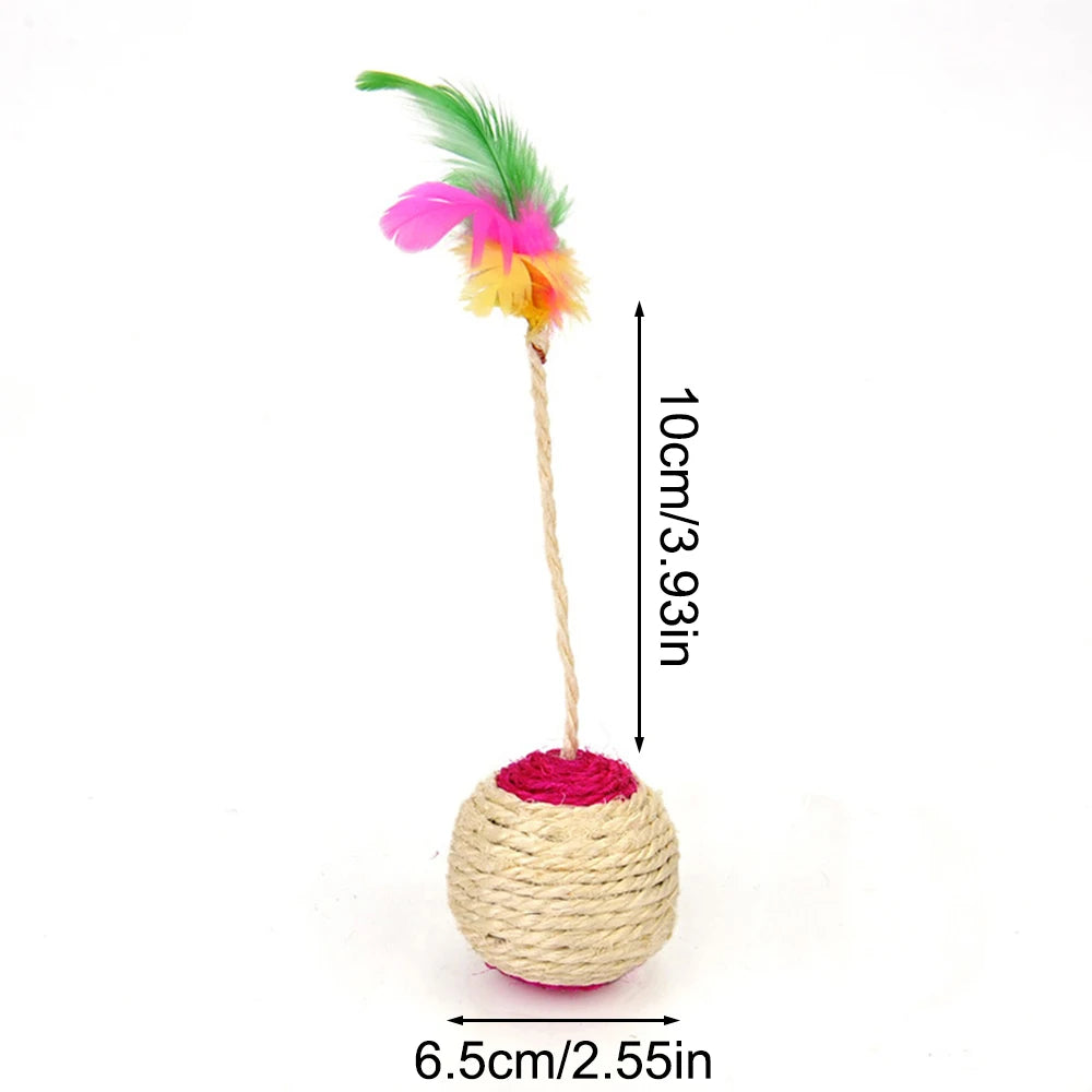 1PC Pet Cat Toy Colorful Feather Blanket Ball
