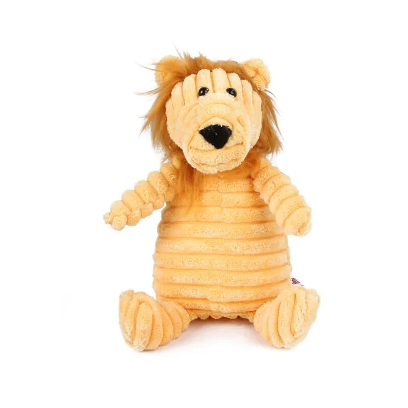 Animal Plush Dog Toy - Soft, Squeaky & Bite-Resistant