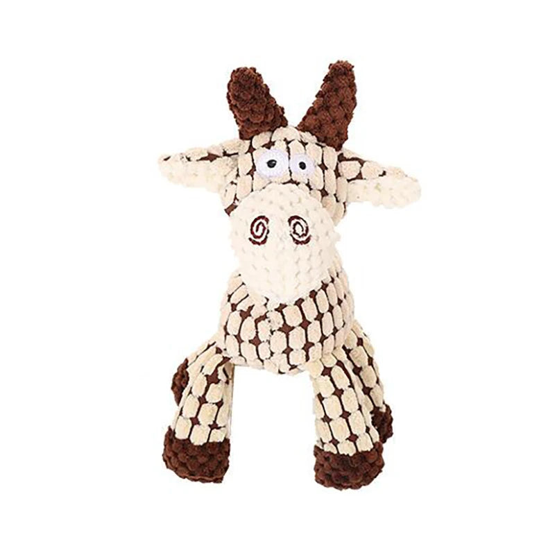 Animal Plush Dog Toy - Soft, Squeaky & Bite-Resistant