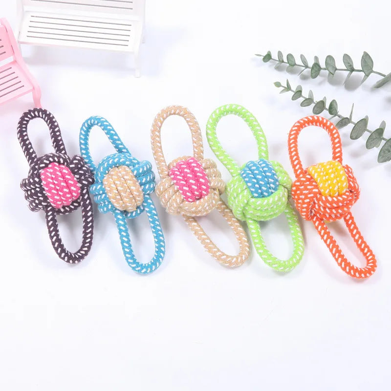 Mini Rope Ball Toy - Chew, Clean & Tug for All Dogs
