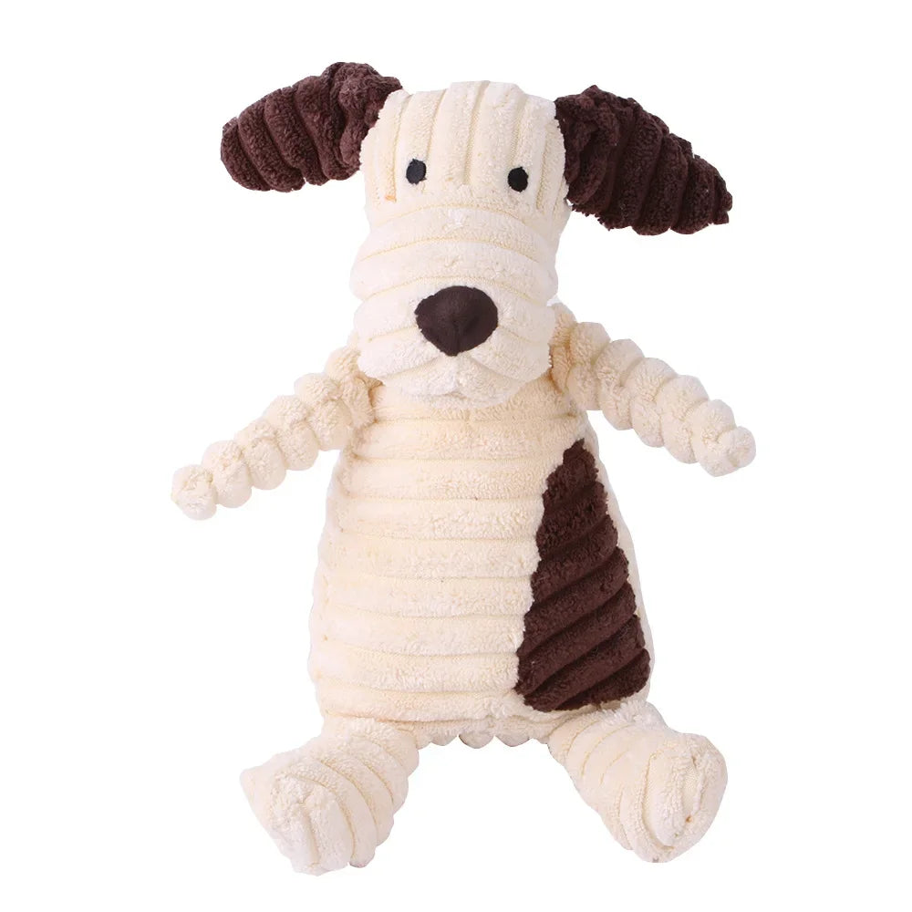 Animal Plush Dog Toy - Soft, Squeaky & Bite-Resistant