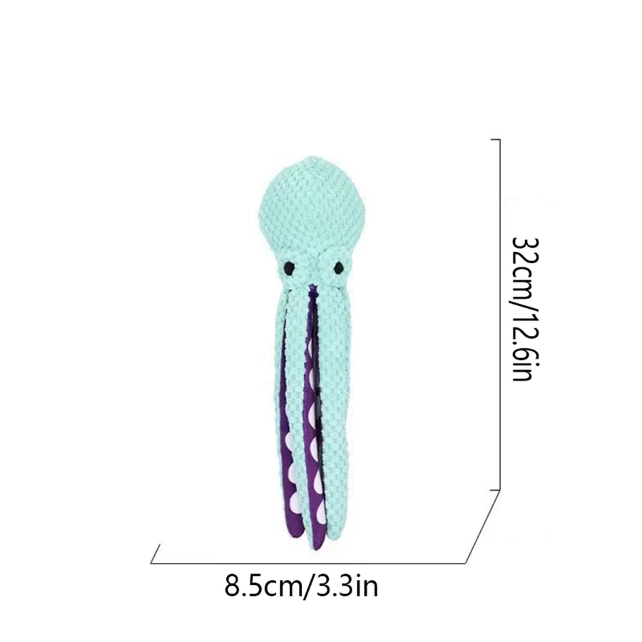 Plush Octopus Dog Toy-Soft, Squeaky & durable