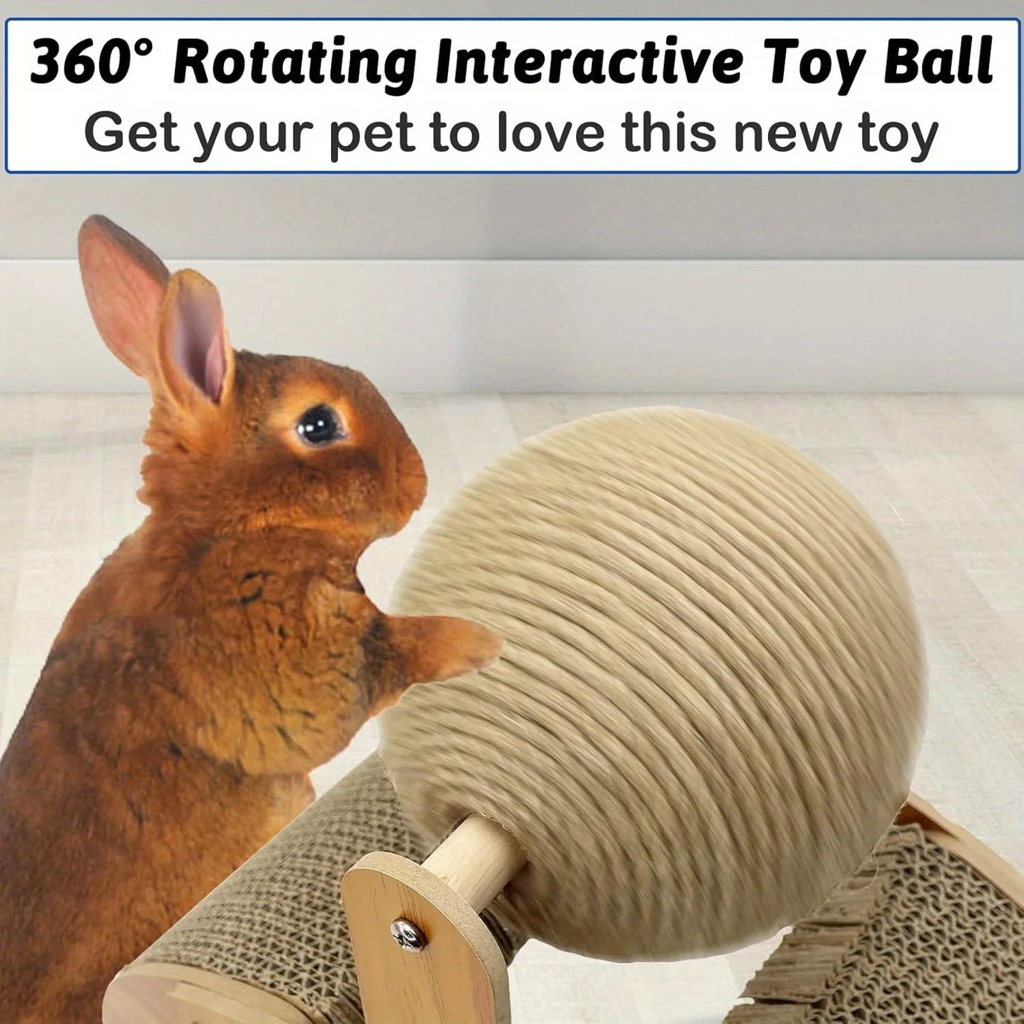 2 In 1 Cat Scratching Ball Wooden Cat Scratcher
