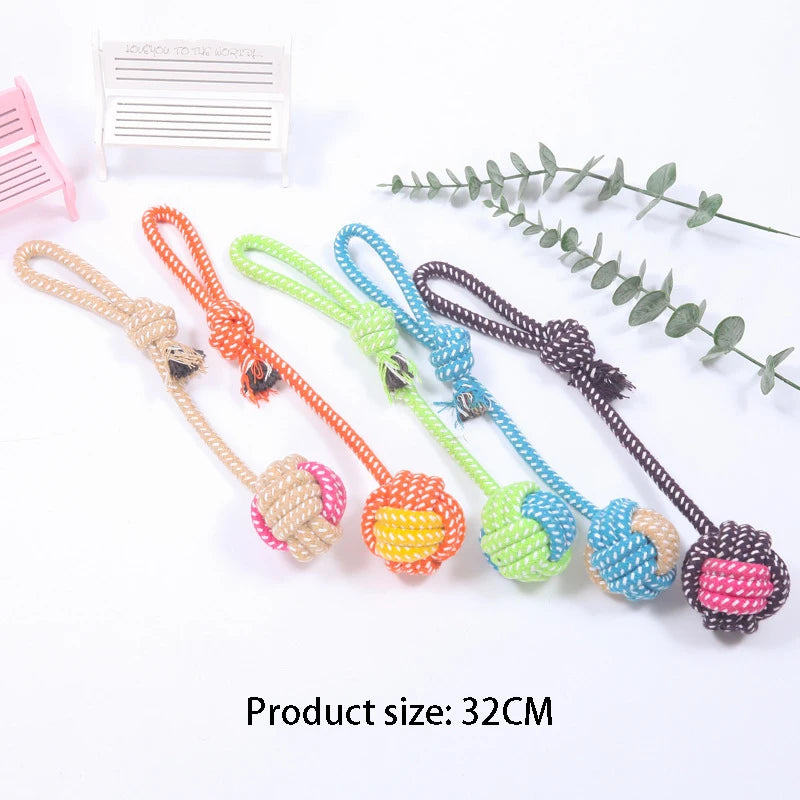 Mini Rope Ball Toy - Chew, Clean & Tug for All Dogs