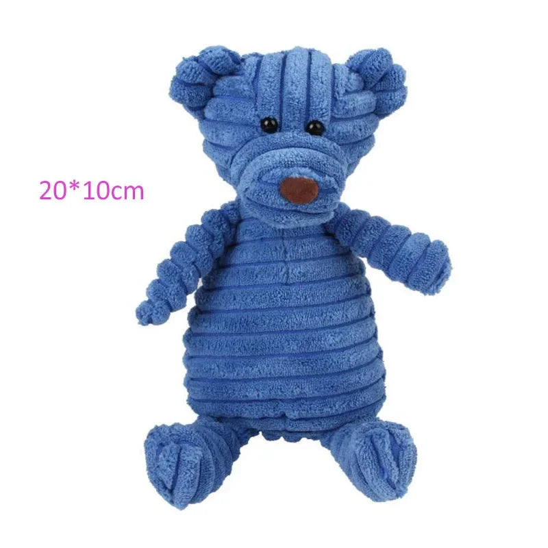 Animal Plush Dog Toy - Soft, Squeaky & Bite-Resistant