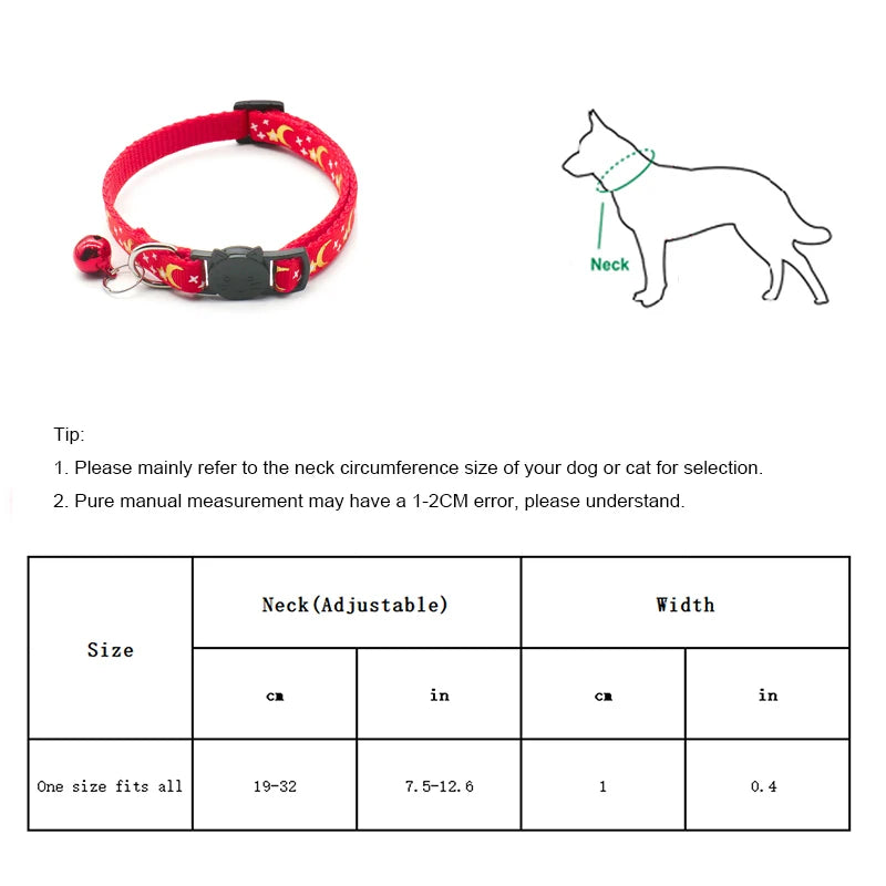 Reflective Safety Buckle and Bell Adjustable Cats And Small Dogs Collars