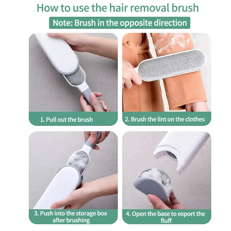 Clothes Lint Remover Reusable Pet Cat Hair Fur Roller Brush Reusable Static Dusting Cleaning Brushes Manual Cleaner Tool
