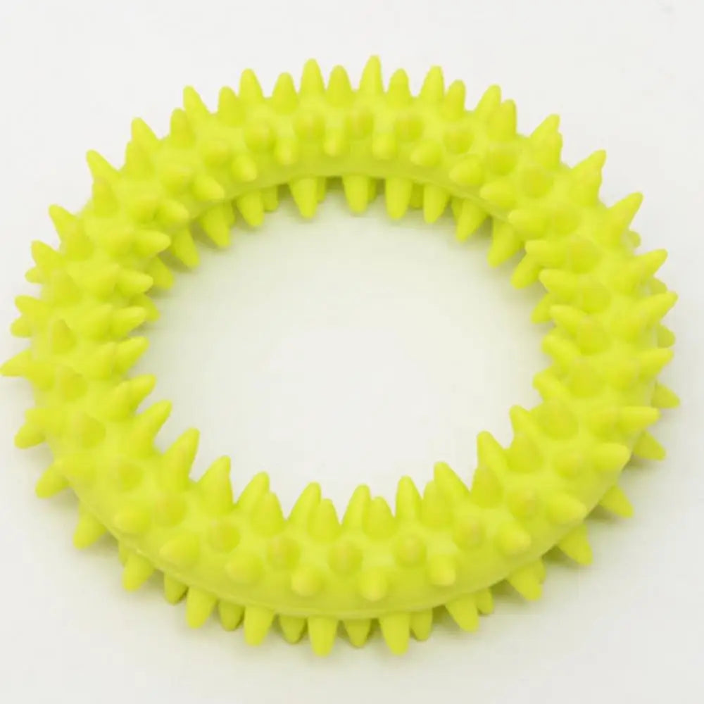 Spiky Chew Ring Toy for Dogs - Soft, Durable & Teeth-Cleaning