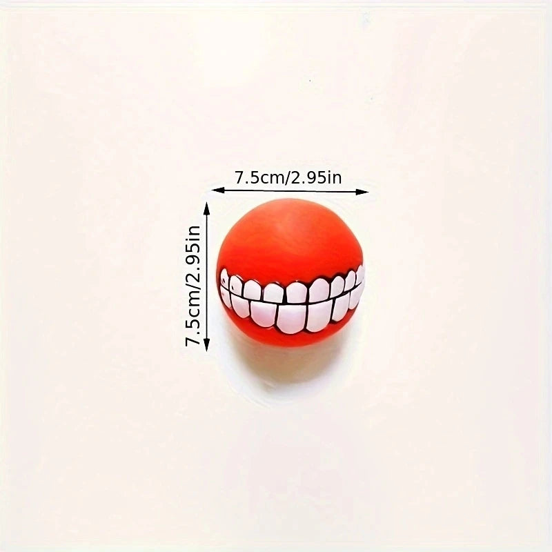 1pc Rubber Squeaky Ball - Cleans Teeth & Keeps Puppies Busy