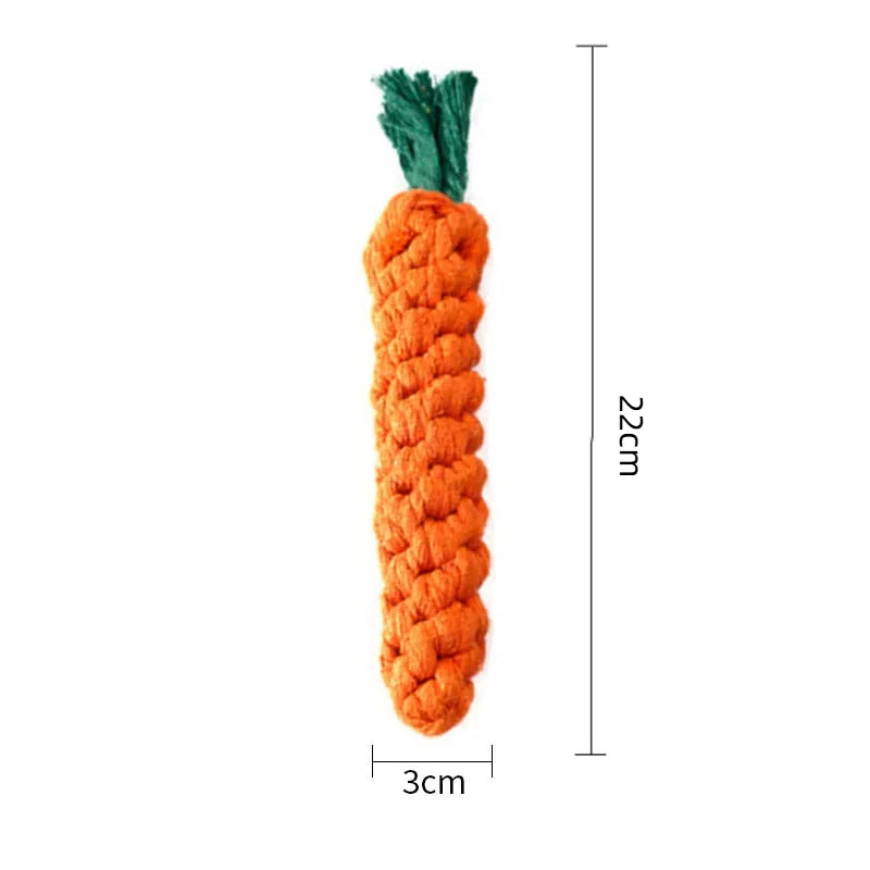 Braided Carrot Animal Chew Toy - Tough, Bite-Resistant & Fun