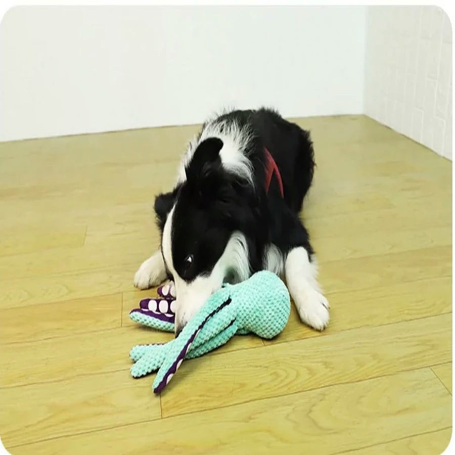 Plush Octopus Dog Toy-Soft, Squeaky & durable