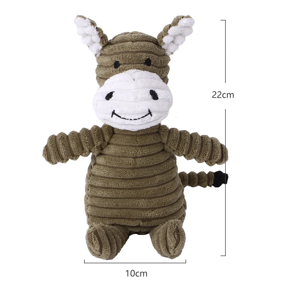 Animal Plush Dog Toy - Soft, Squeaky & Bite-Resistant