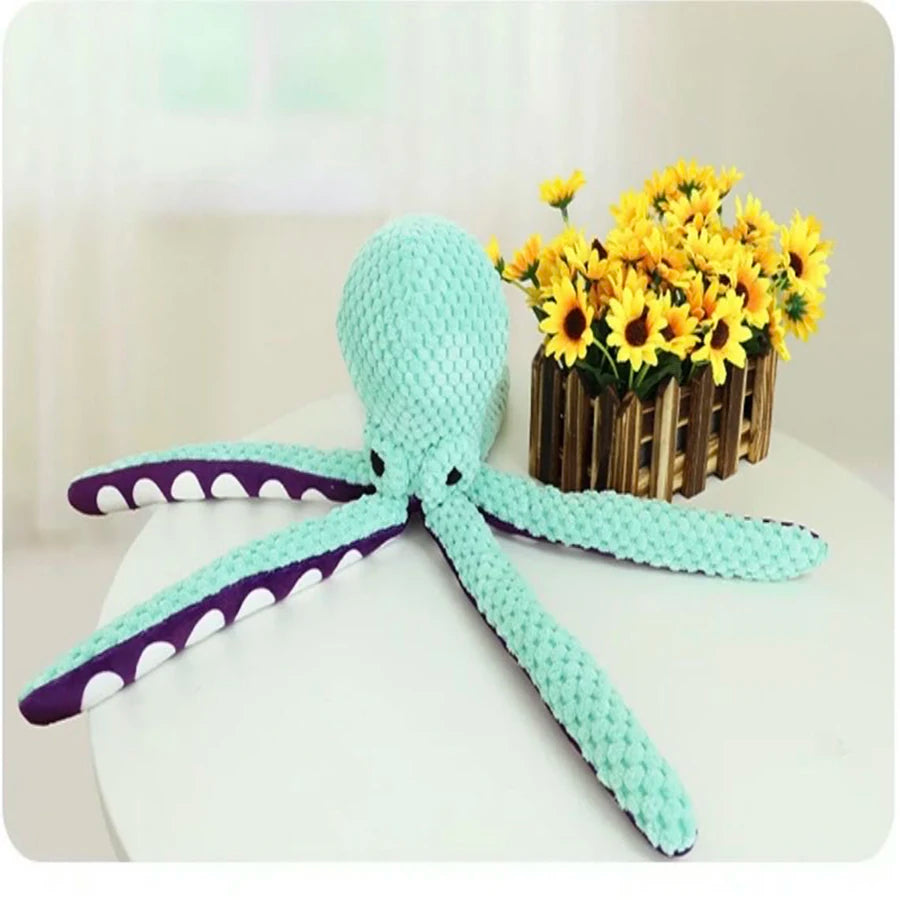 Plush Octopus Dog Toy-Soft, Squeaky & durable
