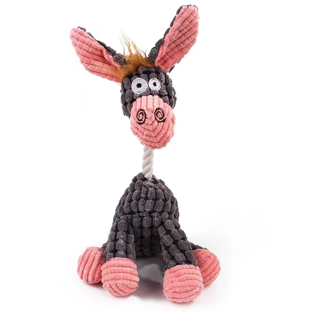 Animal Plush Dog Toy - Soft, Squeaky & Bite-Resistant