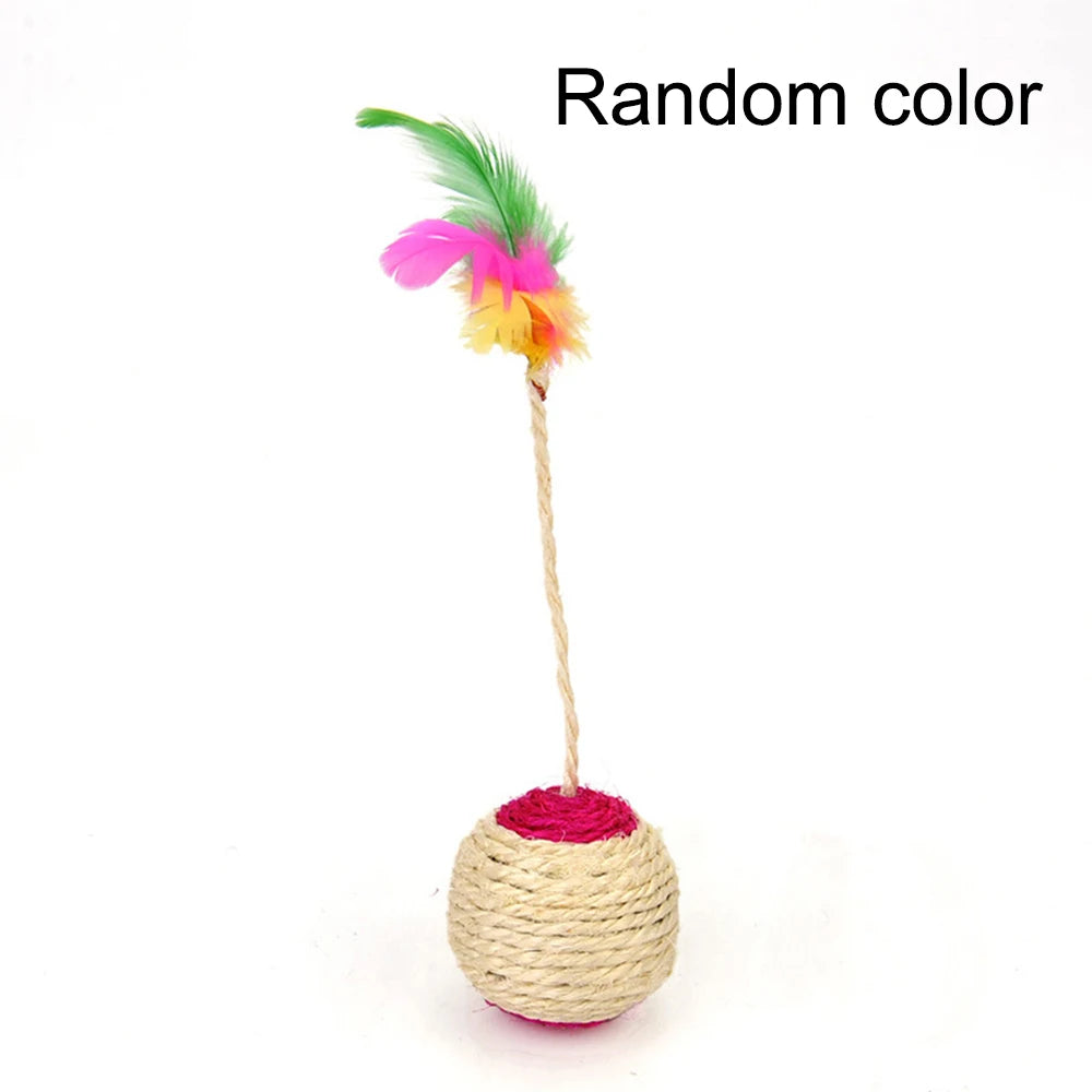 1PC Pet Cat Toy Colorful Feather Blanket Ball