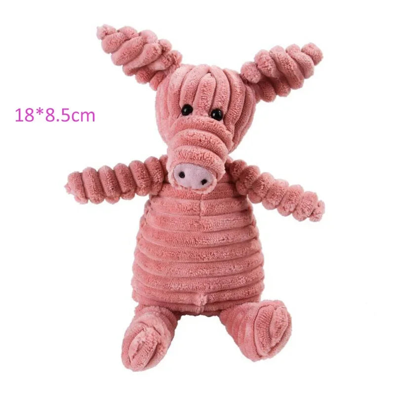 Animal Plush Dog Toy - Soft, Squeaky & Bite-Resistant