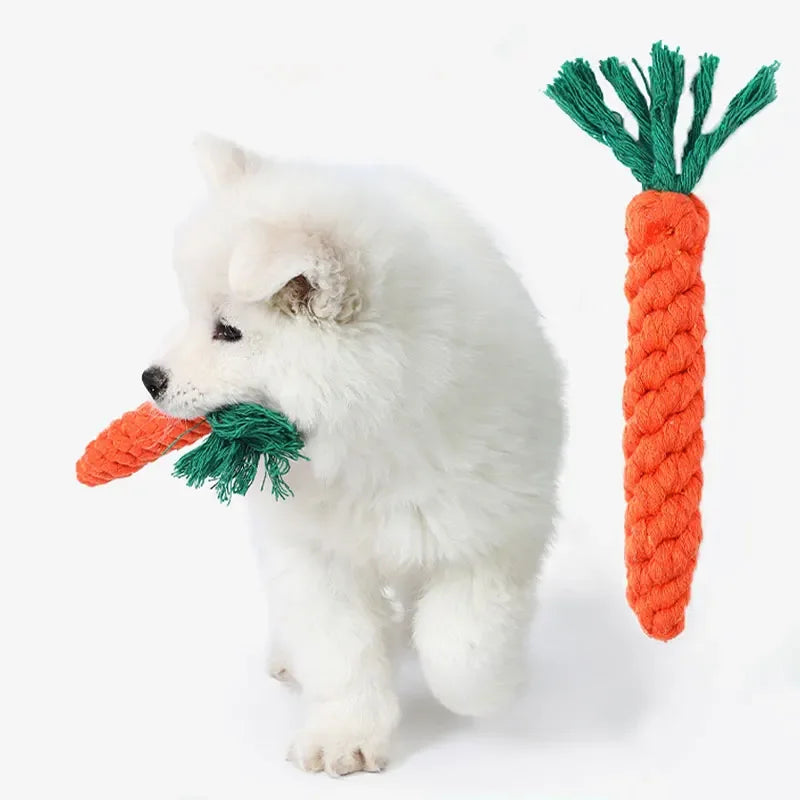 Braided Carrot Animal Chew Toy - Tough, Bite-Resistant & Fun