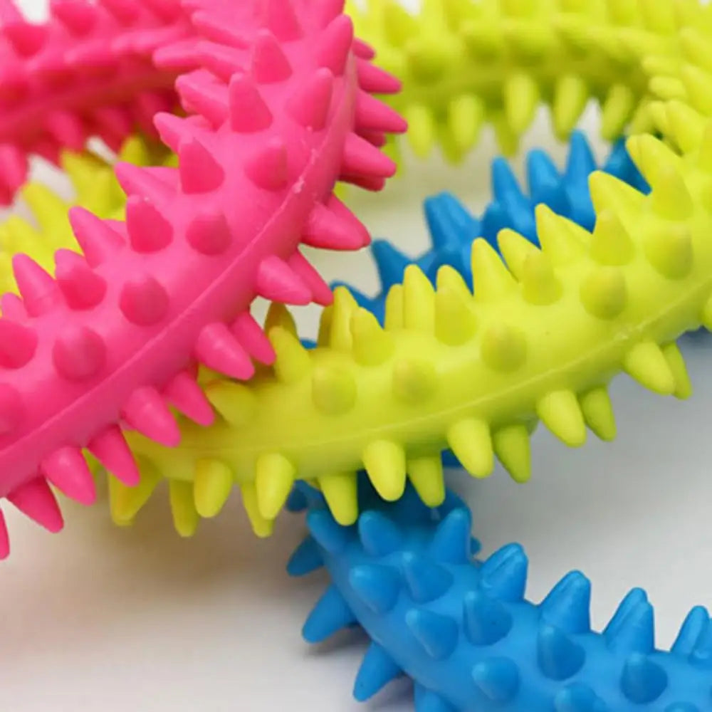Spiky Chew Ring Toy for Dogs - Soft, Durable & Teeth-Cleaning