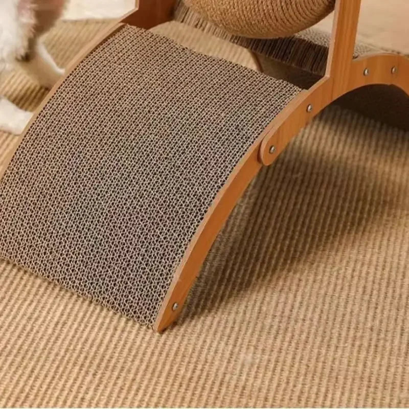 2 In 1 Cat Scratching Ball Wooden Cat Scratcher