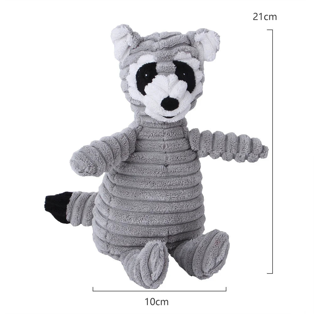 Animal Plush Dog Toy - Soft, Squeaky & Bite-Resistant