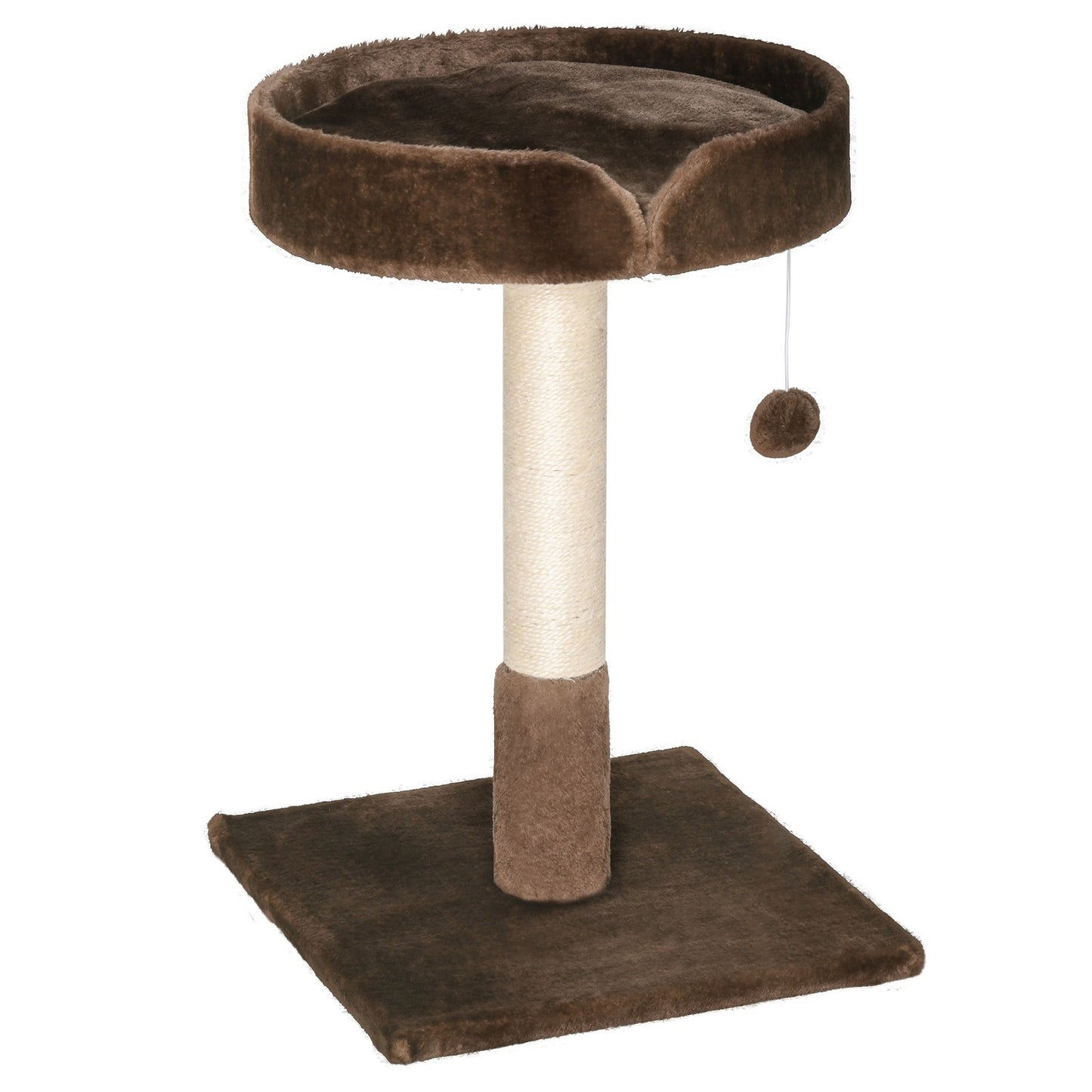 Pawhut Small Cat Tree for Indoor Cats W/ Sisal Scratching Post Bed Cushion Toy