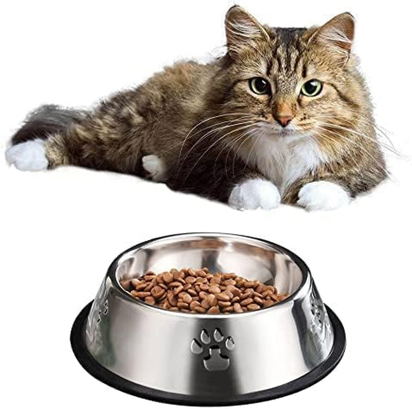 2 Stainless Steel Bowl shallow with Rubber Base