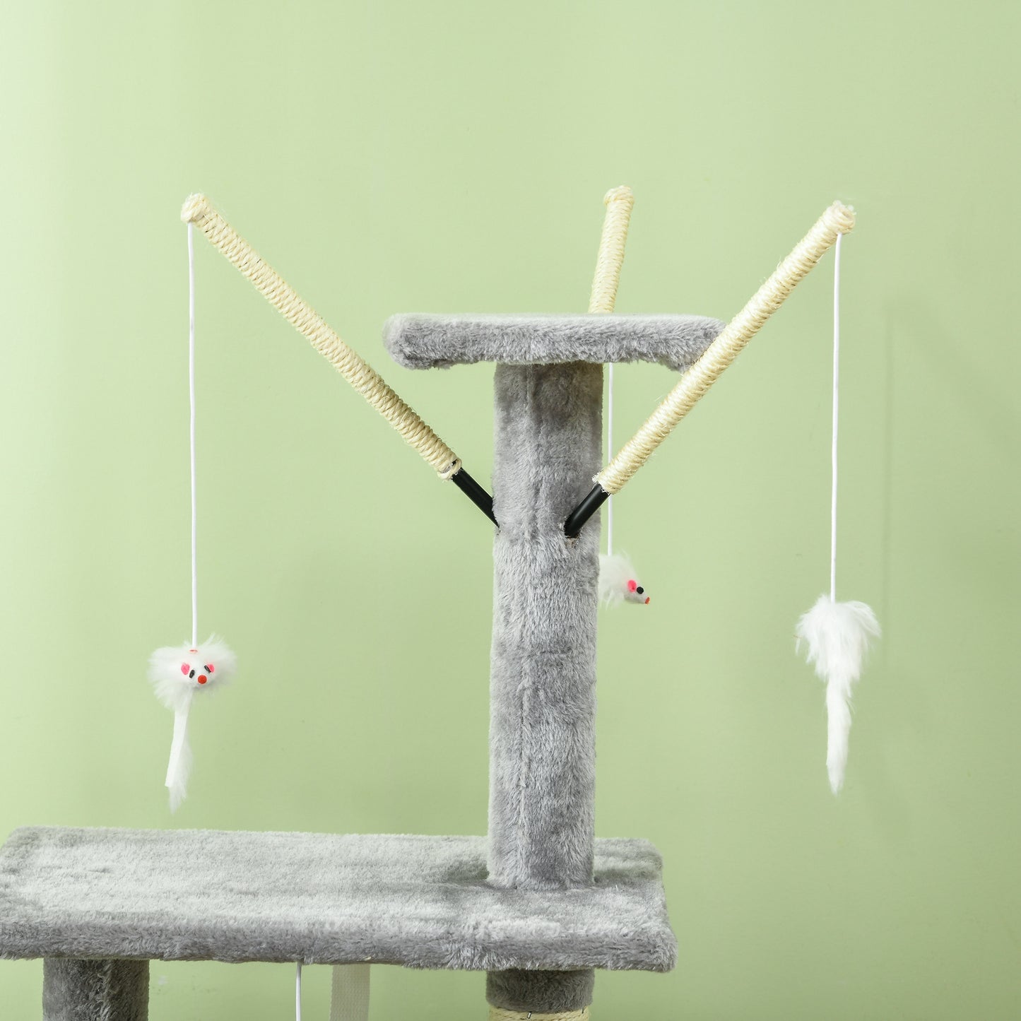 Cat Tree Kitty Activity Centre Condo Scratching Post with Toys 131Cm