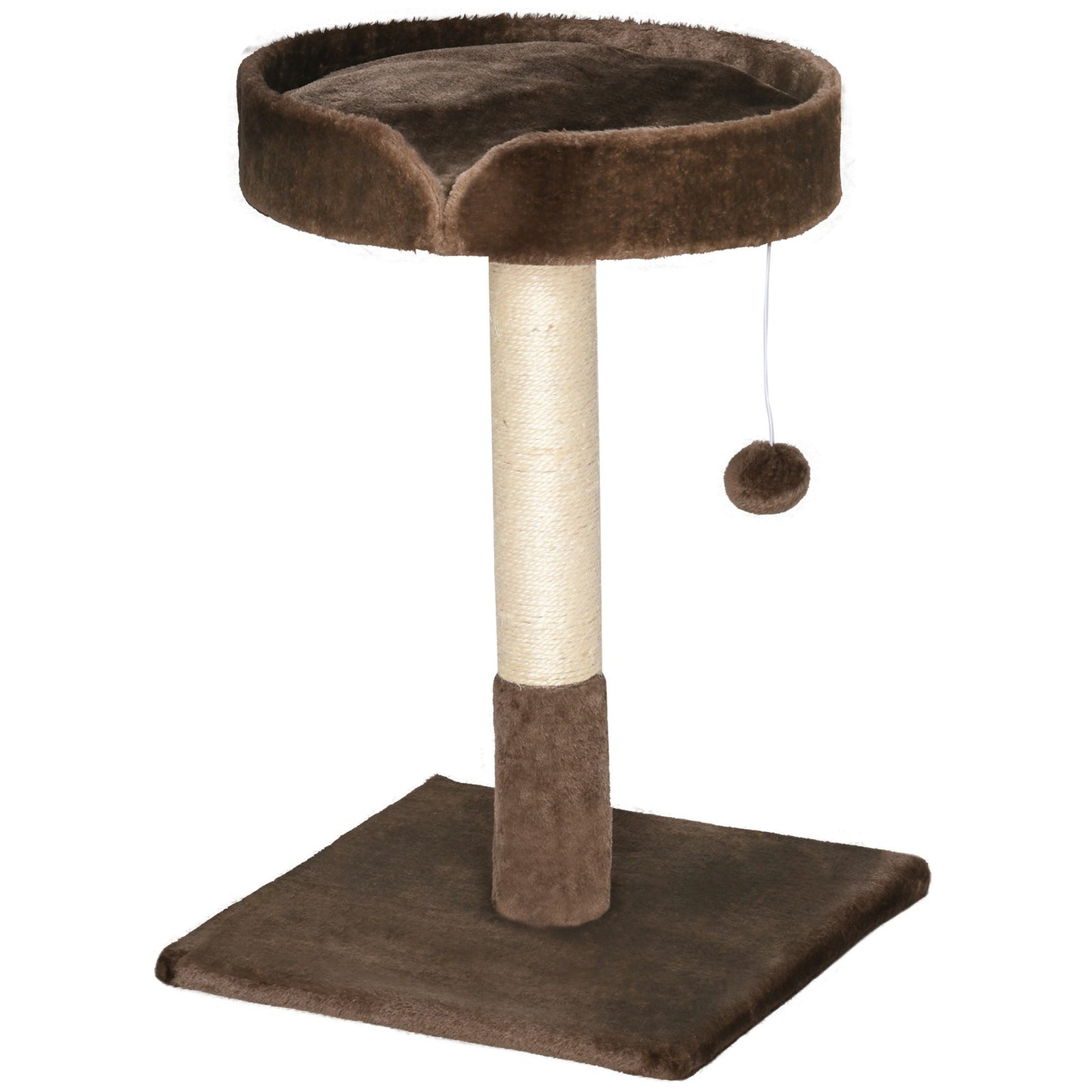 Pawhut Small Cat Tree for Indoor Cats W/ Sisal Scratching Post Bed Cushion Toy