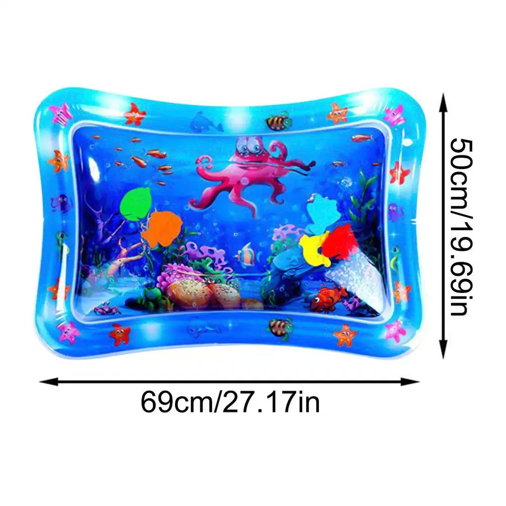 Water Sensor Play Mat Cat Pat Water Mat Thickened Interactive Cat Toys with Marine Design for Small Animals Cool Comfortable