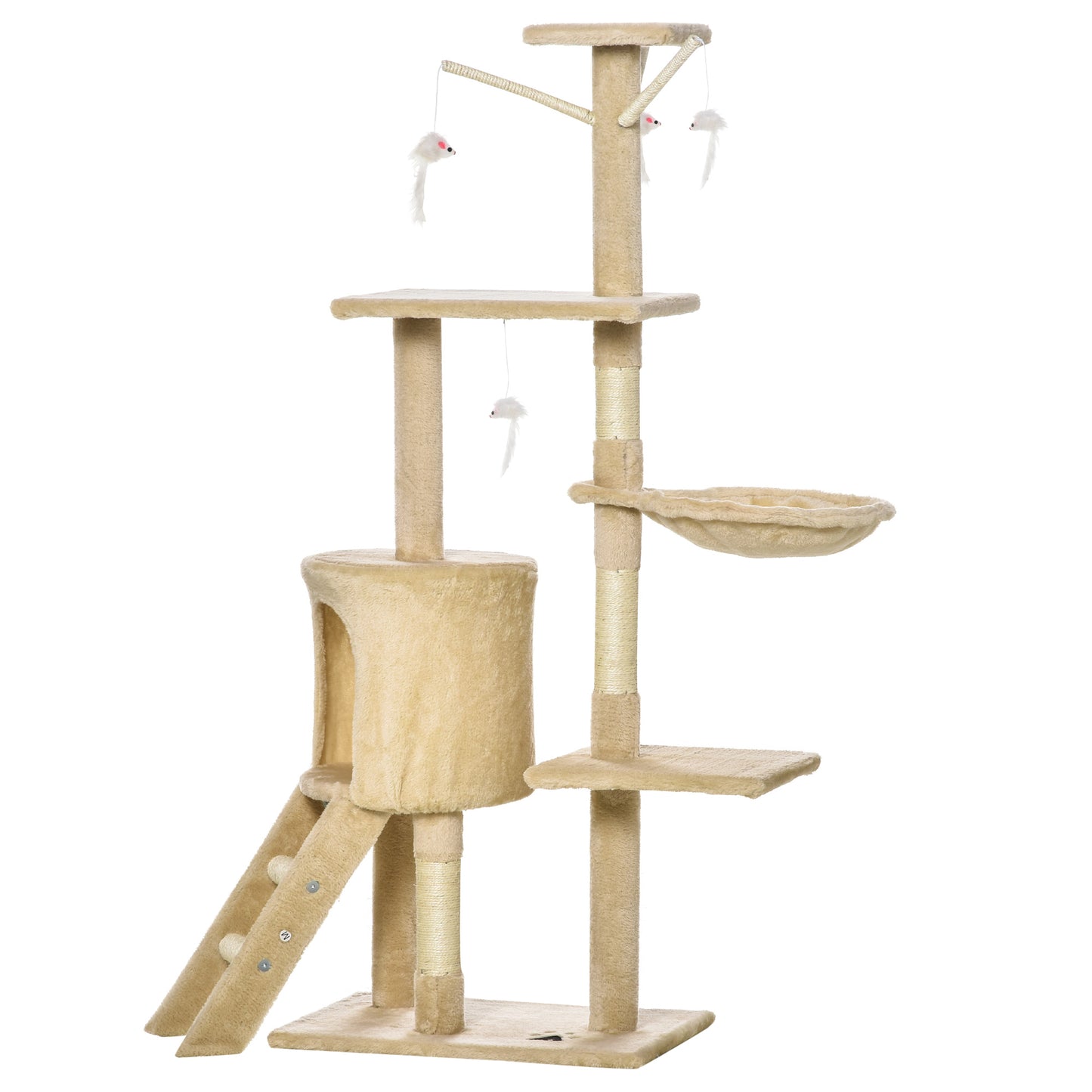 Cat Tree Kitty Activity Centre Condo Scratching Post with Toys 131Cm