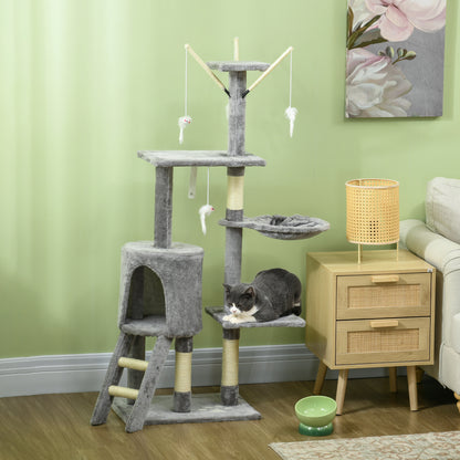 Cat Tree Kitty Activity Centre Condo Scratching Post with Toys 131Cm