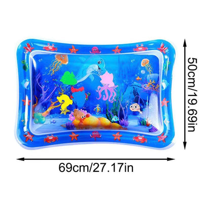 Water Sensor Play Mat Cat Pat Water Mat Thickened Interactive Cat Toys with Marine Design for Small Animals Cool Comfortable