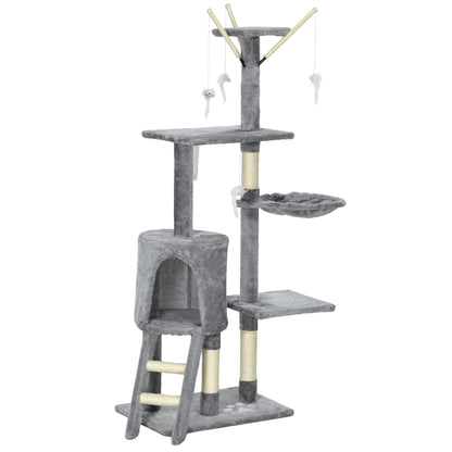 Cat Tree Kitty Activity Centre Condo Scratching Post with Toys 131Cm