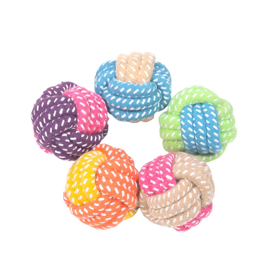 Mini Rope Ball Toy - Chew, Clean & Tug for All Dogs