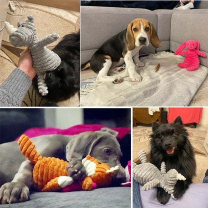 Animal Plush Dog Toy - Soft, Squeaky & Bite-Resistant