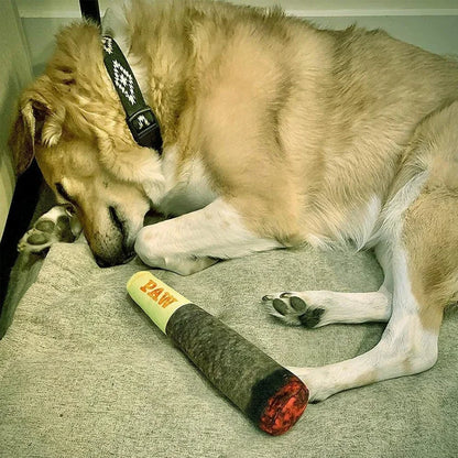Cigar Plush Dog Toy - Squeaky, Fun & Teeth- Friendly