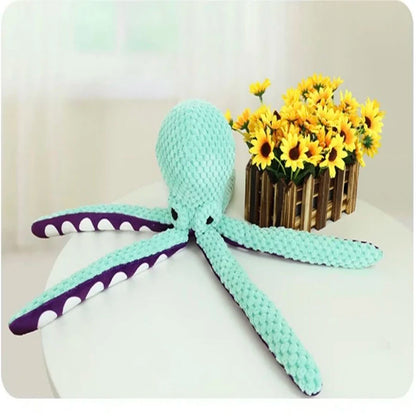 Plush Octopus Dog Toy-Soft, Squeaky & durable