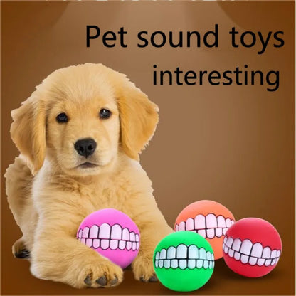 1pc Rubber Squeaky Ball - Cleans Teeth & Keeps Puppies Busy