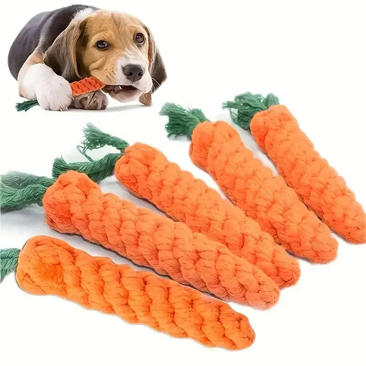 Braided Carrot Animal Chew Toy - Tough, Bite-Resistant & Fun