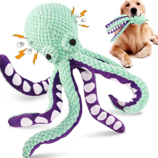 Plush Octopus Dog Toy-Soft, Squeaky & durable