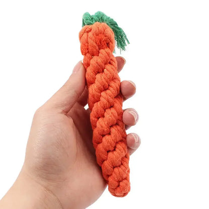 Braided Carrot Animal Chew Toy - Tough, Bite-Resistant & Fun